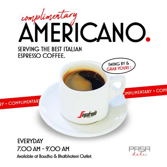Complimentary Americano at Pasa Deli