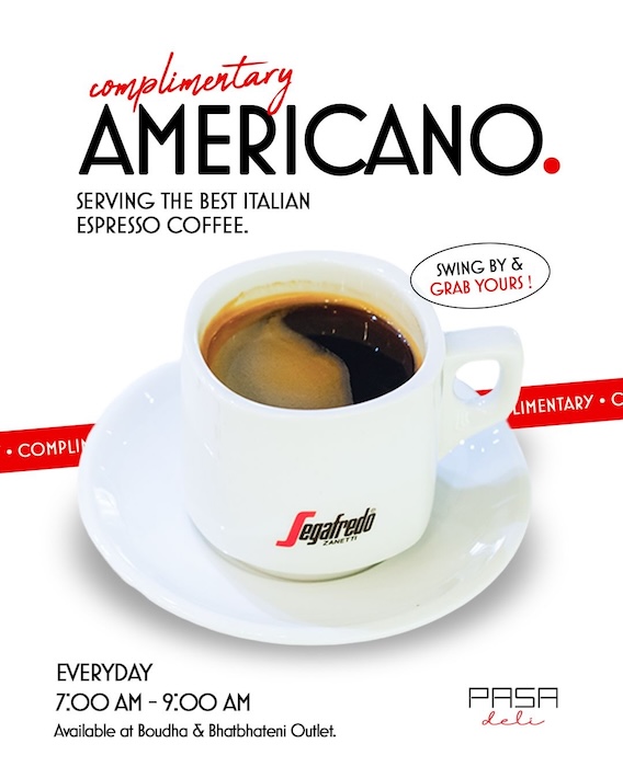 Complimentary Americano at Pasa Deli